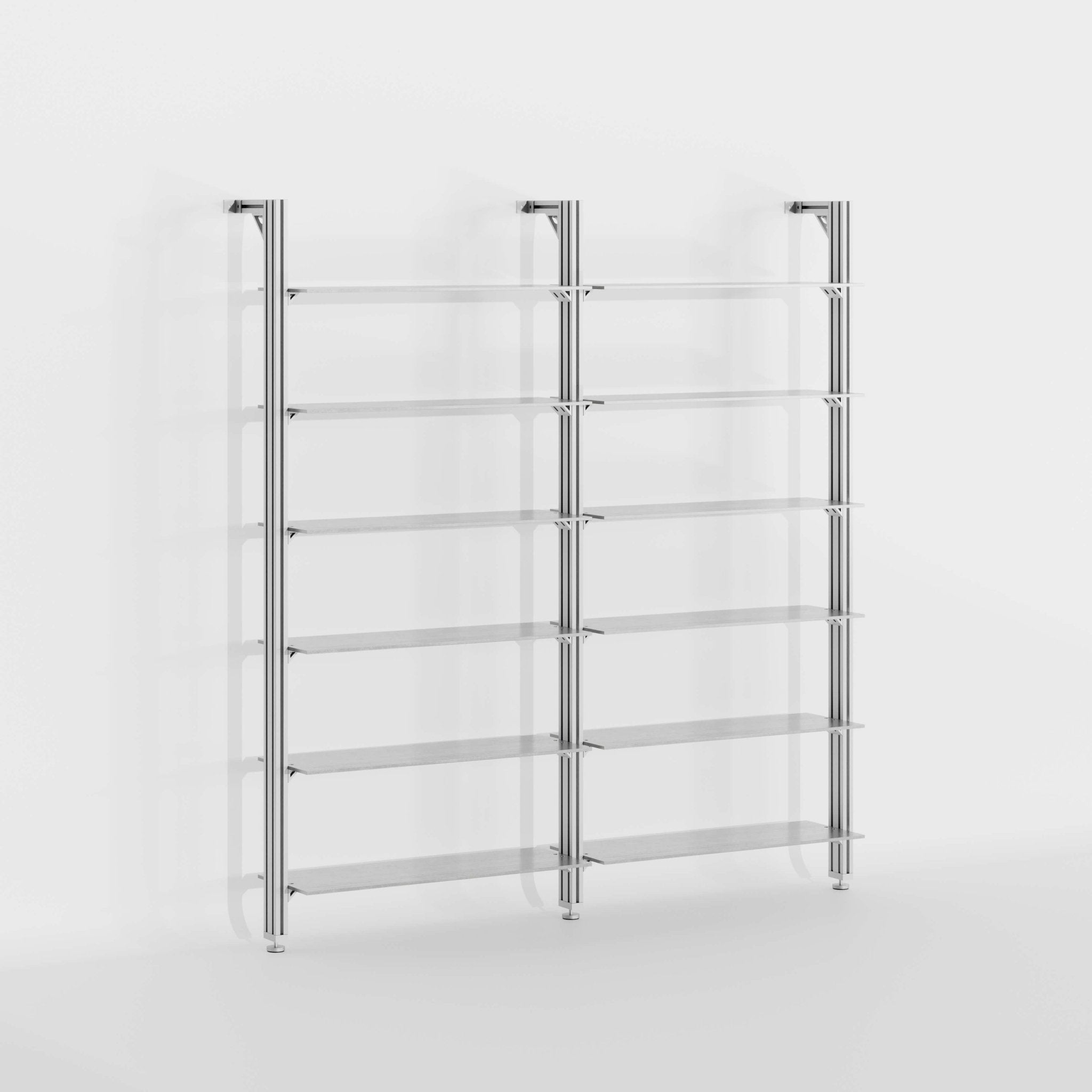 SC02 – Aluminum Shelving Unit, 2 - Bay - Sektor Furniture