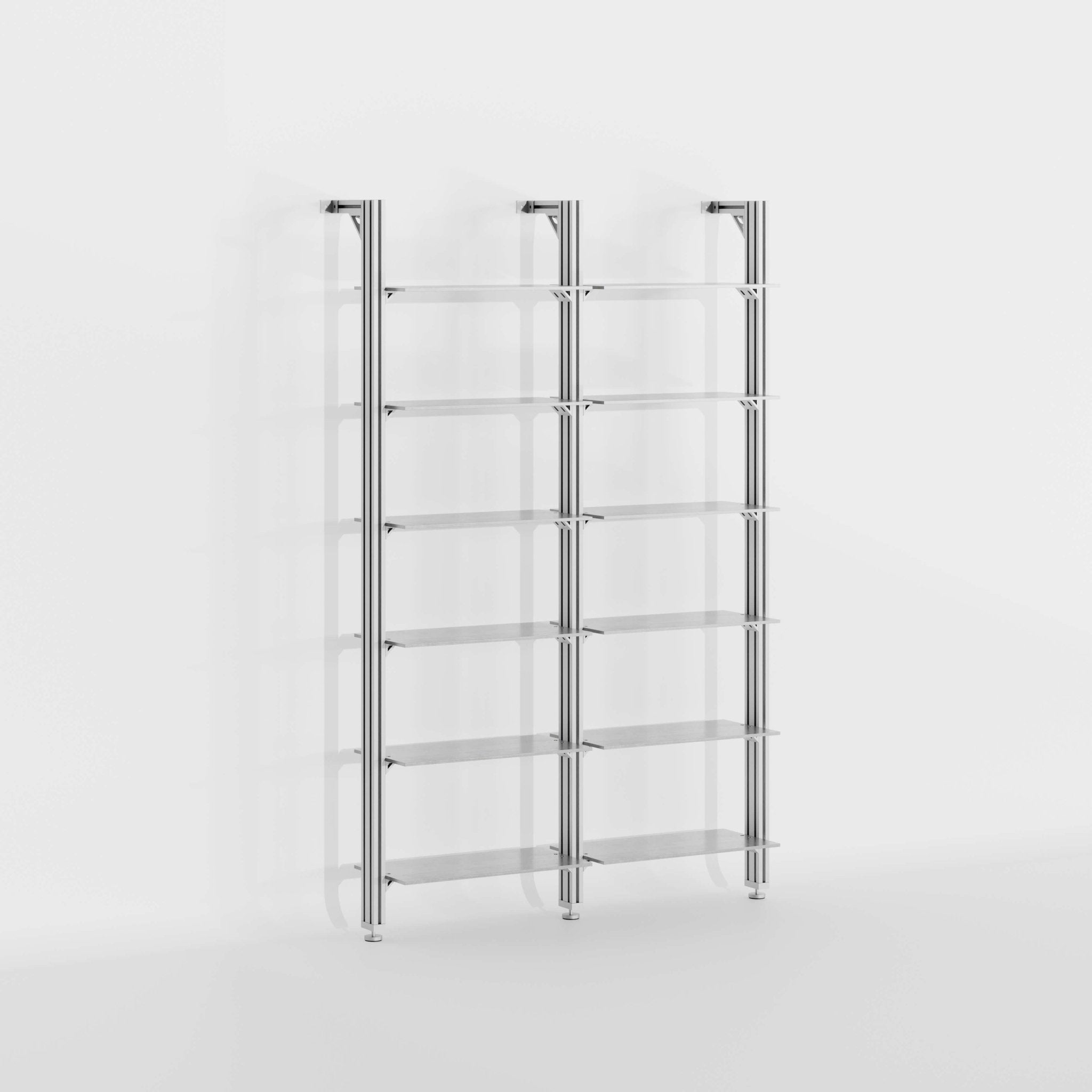 SC02 – Aluminum Shelving Unit, 2 - Bay - Sektor Furniture