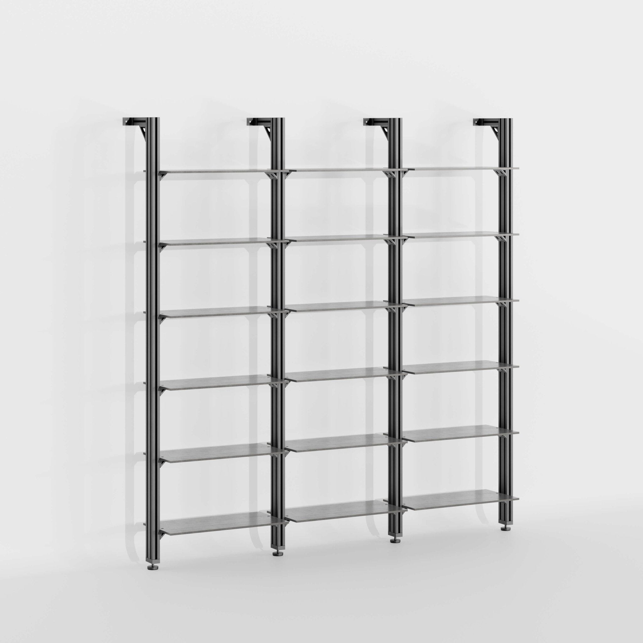SC02 – Aluminum Shelving Unit, 3 - Bay - Sektor Furniture