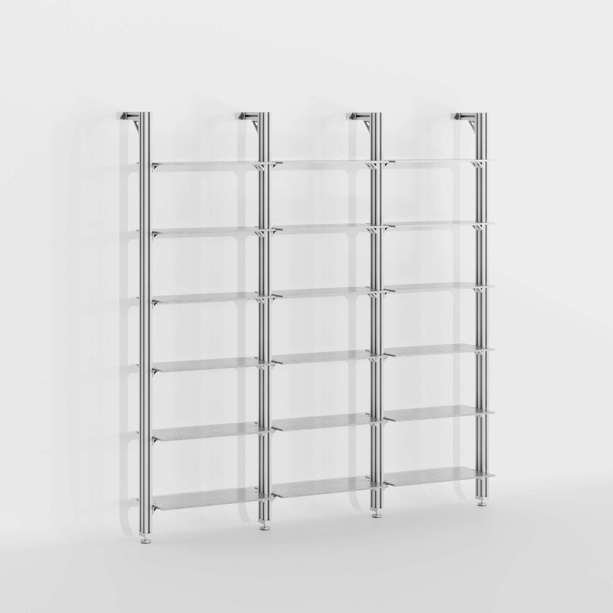 SC02 – Aluminum Shelving Unit, 3 - Bay - Sektor Furniture