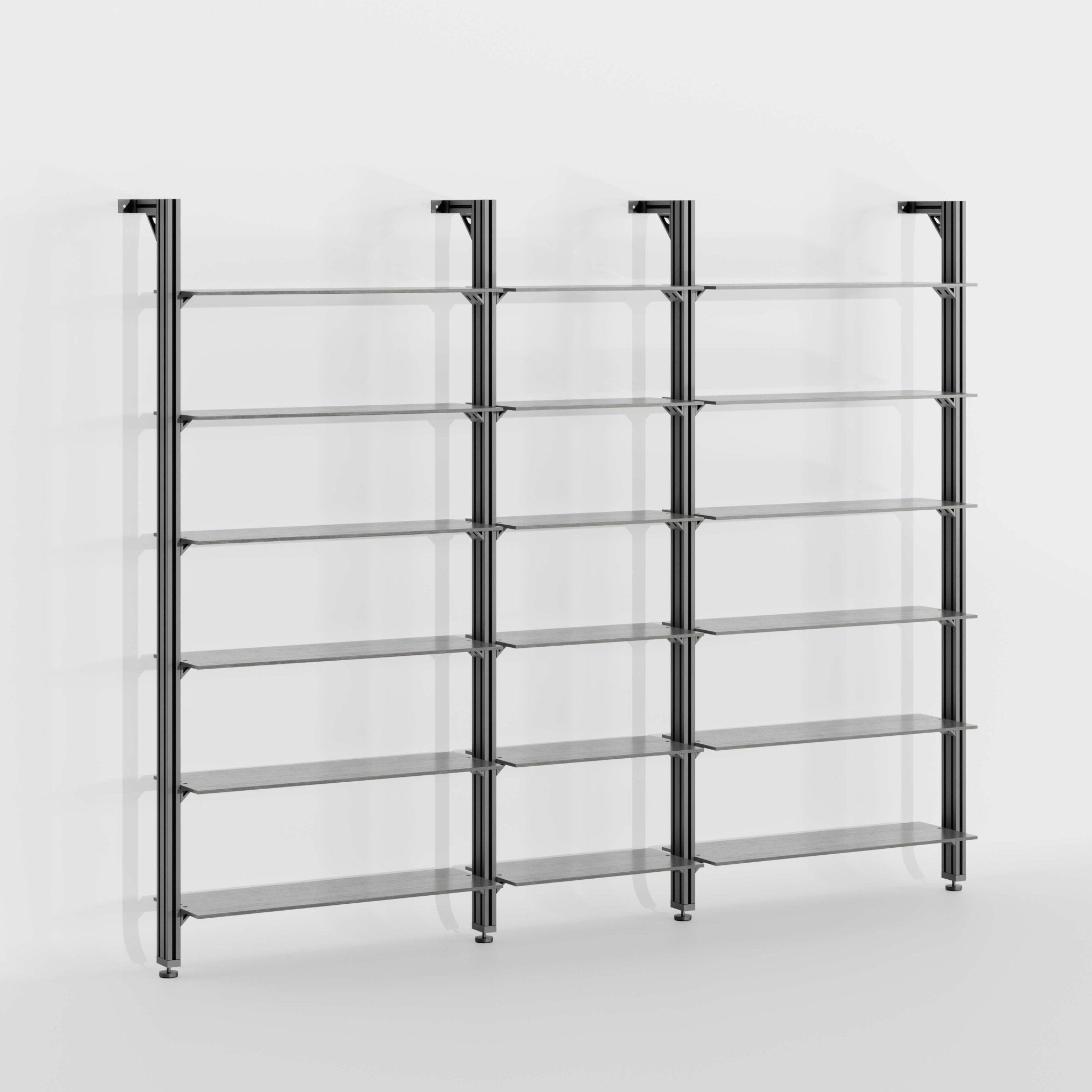 SC02 – Aluminum Shelving Unit, 3 - Bay - Sektor Furniture