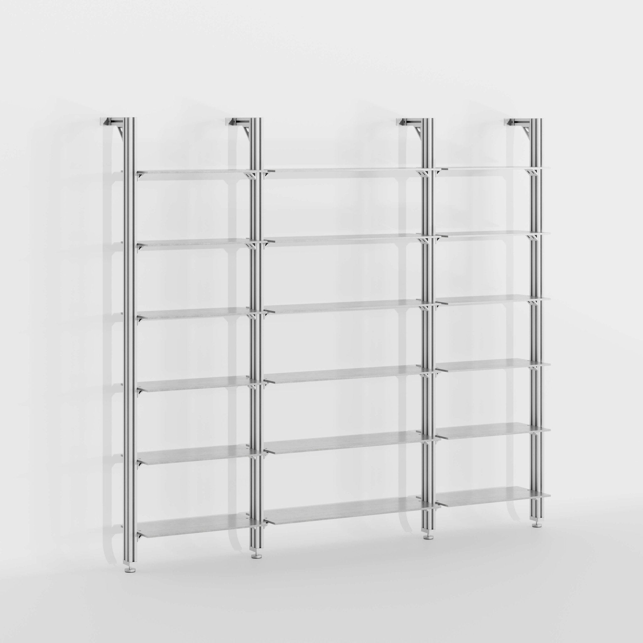 SC02 – Aluminum Shelving Unit, 3 - Bay - Sektor Furniture