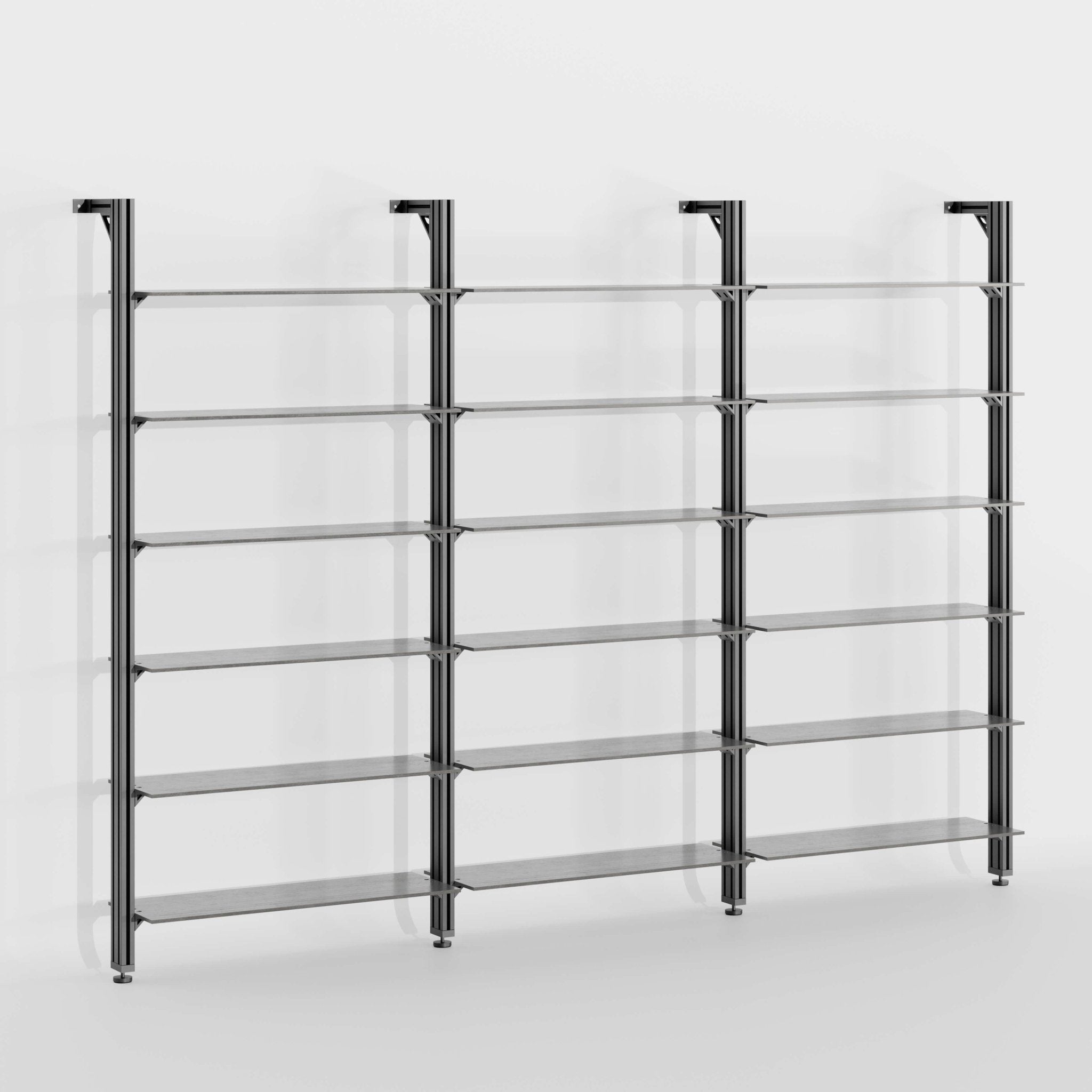 SC02 – Aluminum Shelving Unit, 3 - Bay - Sektor Furniture