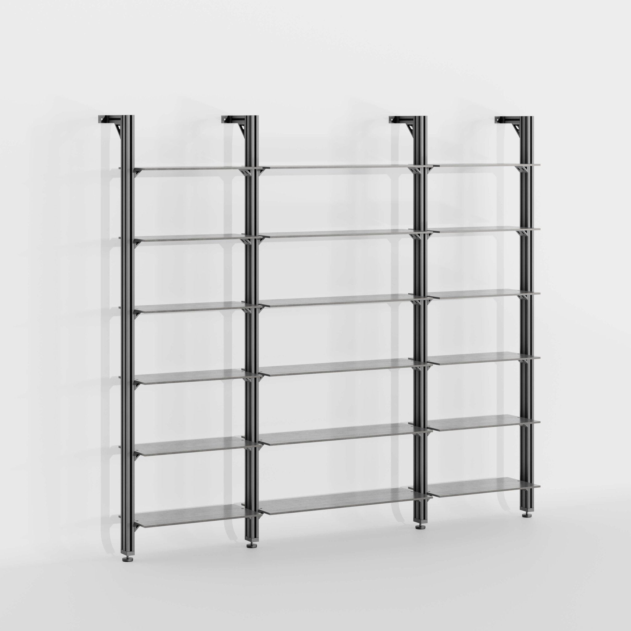 SC02 – Aluminum Shelving Unit, 3 - Bay - Sektor Furniture